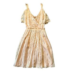 Anthropologie Hunter Dixon Peach Retro Ruffle Party Dress Size 2